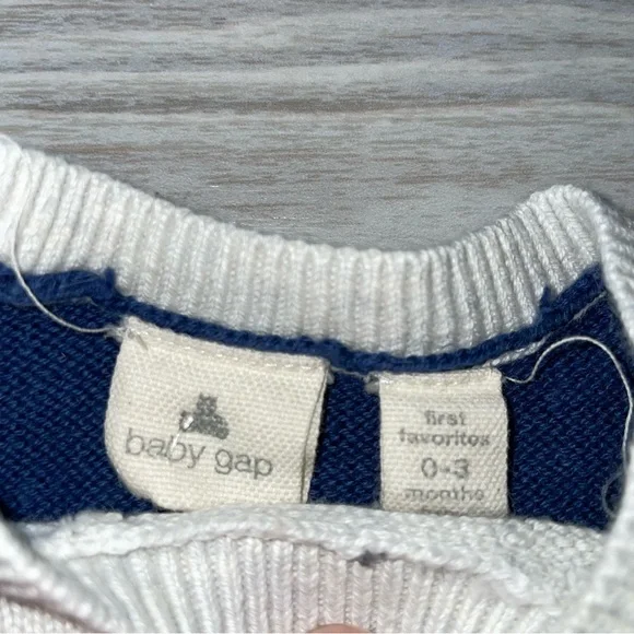⭐️0-3 Months Baby Gap Baby Boys Knit One Piece Outfit⭐️ - Picture 3 of 3
